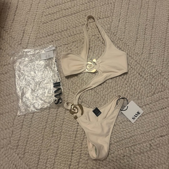 Same swimwear spiral one shoulder one piece cream - Picture 6 of 7